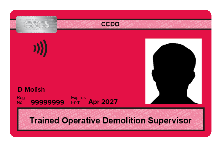 CCDO Demolition Supervisor (3 Year Card)