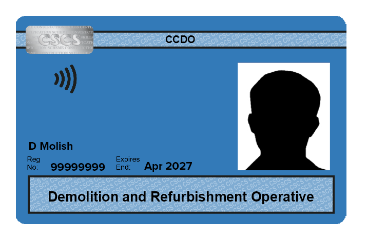 CCDO Demolition And Refurbishment Operative (5 Year Card)