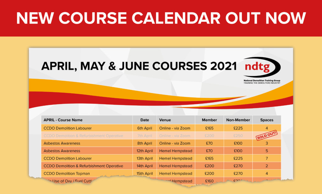 NDTG Course Calendar available to download