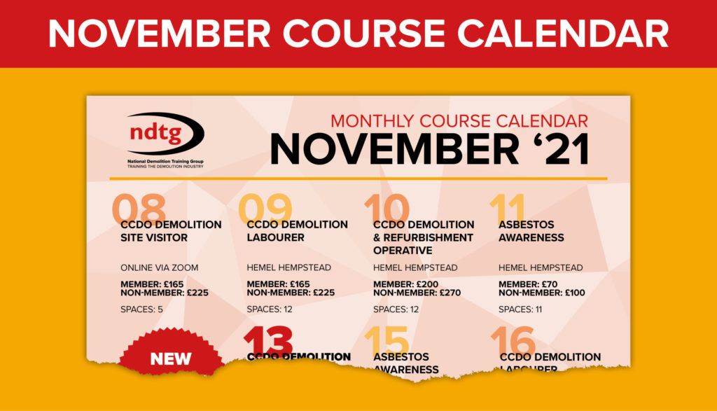 NDTG’s November Course Schedule now available