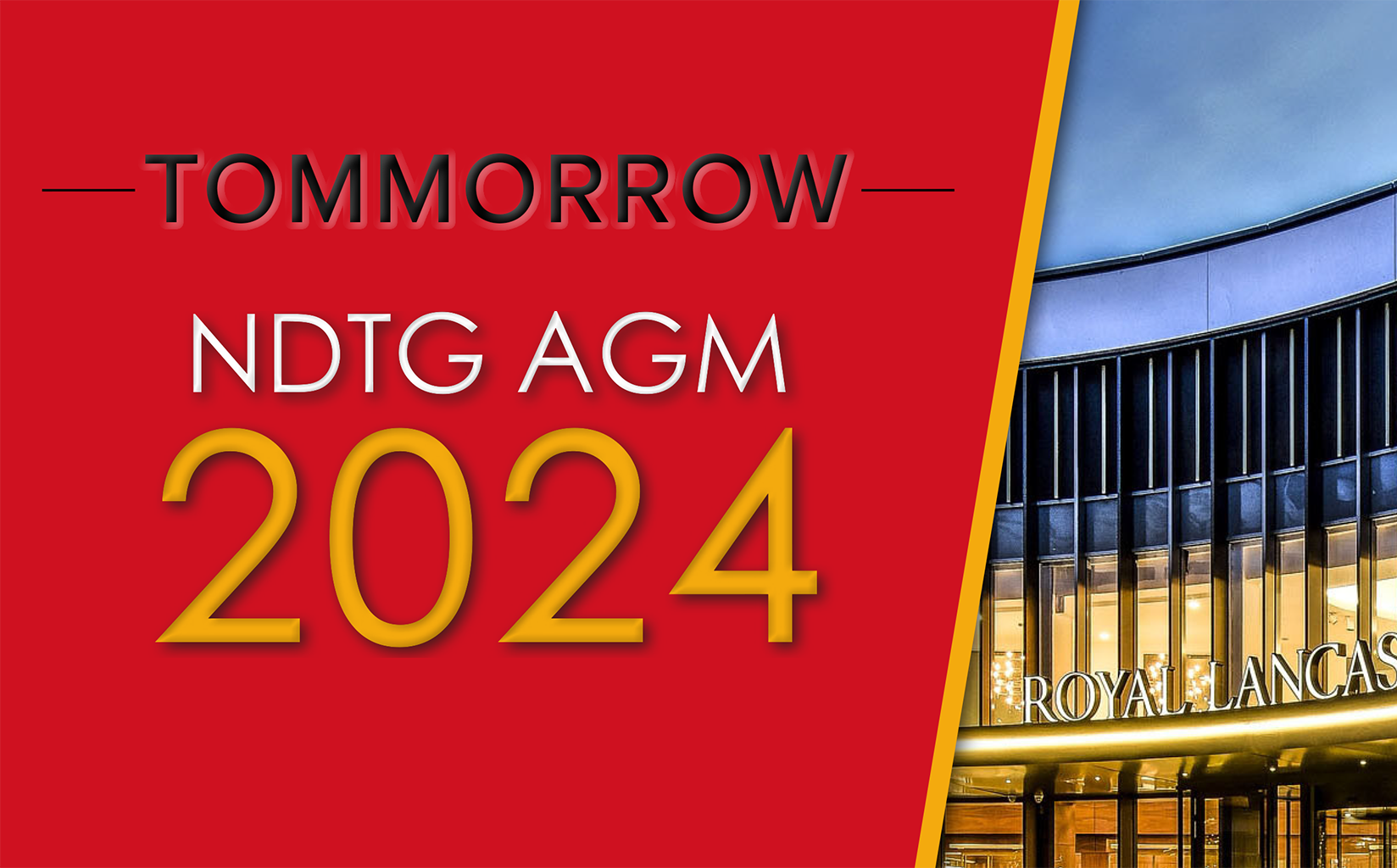 Tomorrow: NDTG AGM 2024