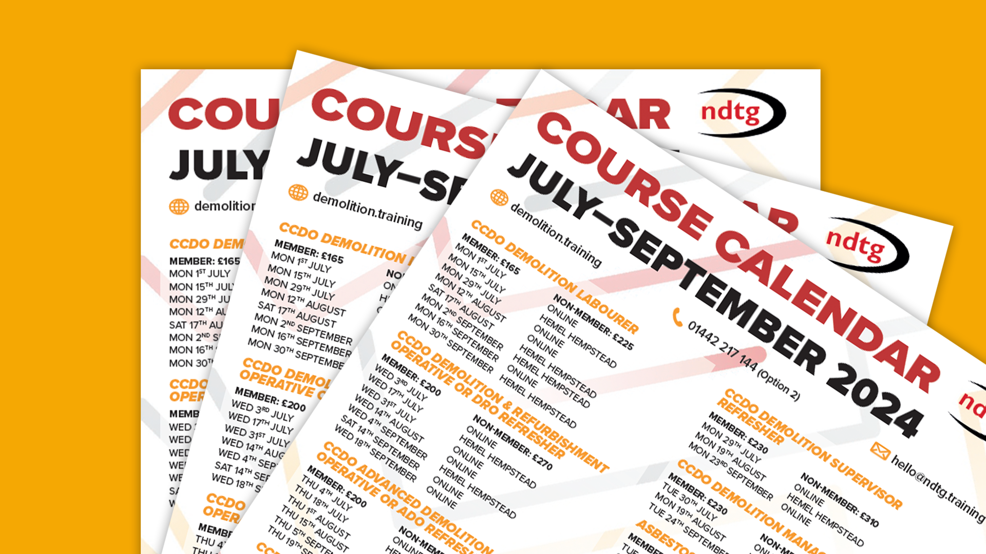 July – September Demolition Training Course Calendar